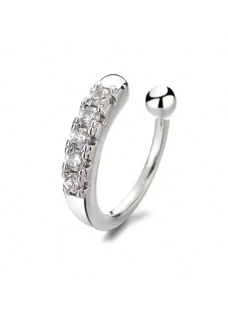 ڤيا ✨ مشبك أنف ذهبي فاخر مرصّع بالأحجار – بدون ثقب - Image 4